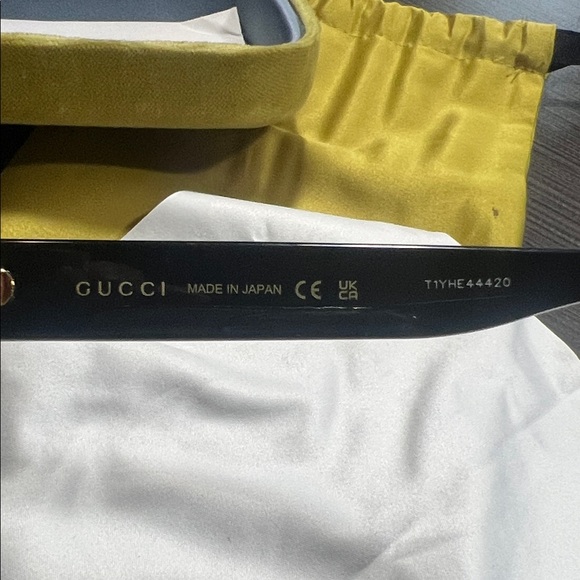 Gucci Black Sunglasses with Yellow Case - Picture 8 of 12